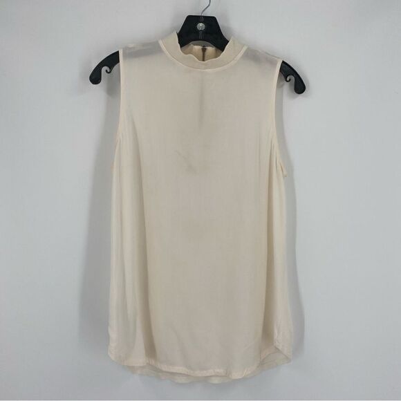LOFT Women’s High Mock Neck Sleeveless Cream Blouse size S - Picture 1 of 5